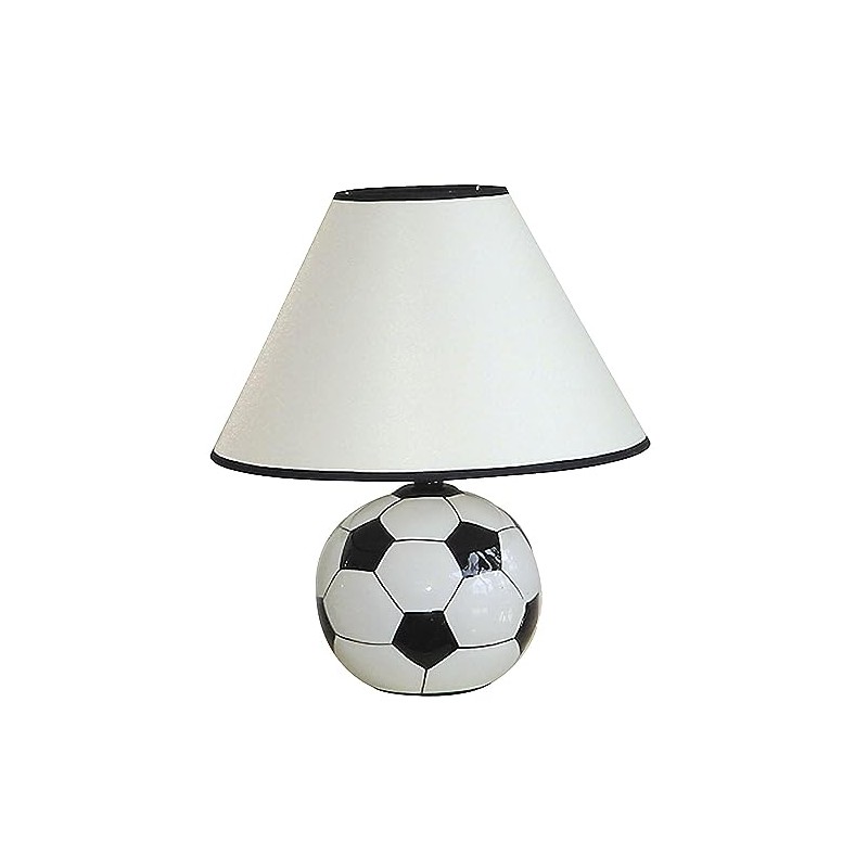 ORE International 604SC Ceramic 60-Watt Soccer Table Lamp, White