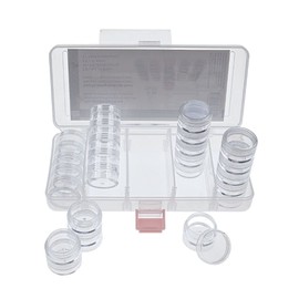 Craft County Clear Organizer Box with 5 Sets of Five Stackable Jars with Lid – 31 Pieces – Great for Diamond Art, Beads, Findings, Saving Space, and More!