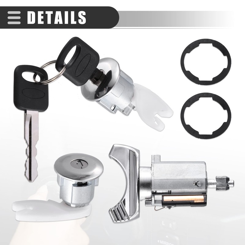 Motoforti Ignition Switch Lock Cylinder, Door Lock Cylinder Kit, for