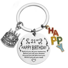 21st Birthday Gifts for Couples 21 Birthday Gifts for Women Men Behind You All Your Memories Gifts Keychain for Son Daughter 21 Year Old Birthday Gifts 21th Birthday Gift