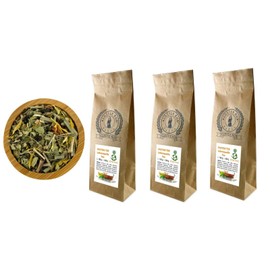 Vita Fairy Fasting Tea 3 x 300 g Life Source with PU ERH Tea Mate Red Bush Lemongrass Nettle Rosemary Field Horsetail Orthosiphon Bearberries Cranberry Purple Sun Hat