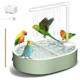 POMFAEE Bird Bath, Parrot Bathtub, Automatic Parrot Shower Bath with Pump