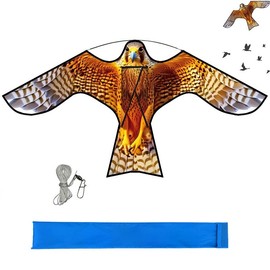 HENGDA KITE Bird Hawk Flying Kite Without Pole for Crops Farm Protector Bird Scarer Flying Kite Without Pole Yellow