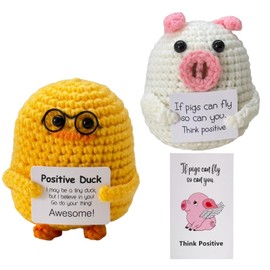 jvehgud Inspirational Crochet Animals, Positive Emotional Support Pickle and Potato,Unique Gifts for Women, Funny and Encouragement Gifts for Birthday and Christmas,Cute Desk Decor for Office
