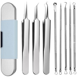 Kit de herramientas de eliminación de puntos negros de grado médico, herramienta de extracción de puntos negros, pinzas de puntos negros, kit de eliminación de etiquetas de piel para eliminar manchas