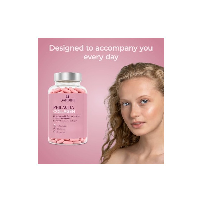 Bandini® Collagen Peptan® and Hyaluronic Acid 180 Capsules + Vitamin