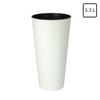White glossy Tubus Slim Shine 15 cm flowerpot