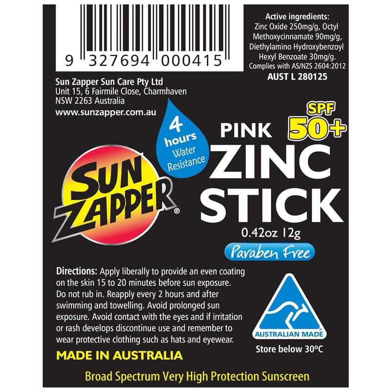 Sun Zapper Zinc Oxide Mineral Sunscreen Stick – SPF 50+