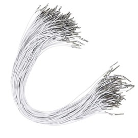 Operitacx 50 Pack Elastic String for Masks, Elastic Barbed Cord with Metal Barbs, 14 Inches Round String Elastic Barbed Fasteners for Mask Making