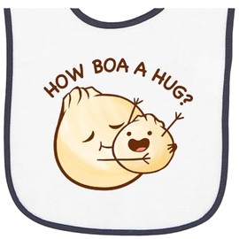 inktastic How Boa a Hug Baby Terry Cloth Bib White and Navy 46b85