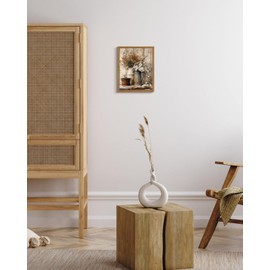 MTFBWY Framed Daisy Wall Art – Rustic Wildflower Still Life Print, Vintage Farmhouse Floral Picture, Country Cottagecore Canvas Decor for Bathroom, Kitchen, or Bedroom 10L x 8W