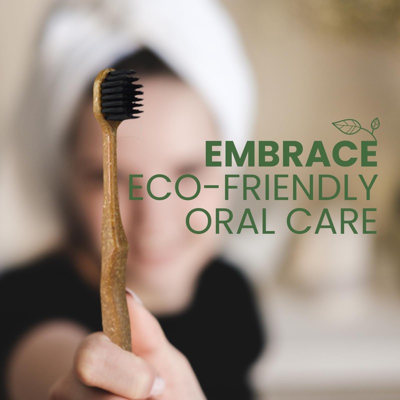 Pursonic Wide Brush Head Charcoal Toothbrush with Eco-Friendly Cedarwood Handle,
