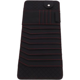 Organizador de Parasol para Auto en Cuero Negro Soporte para Gafas y Documentos, Accesorio Interior Funcional y Elegante para Coche