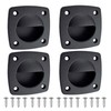 LEQMG Black Nylon Flush Pull Recessed Sliding Door Handle Square