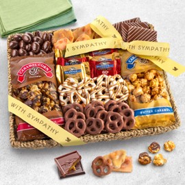 A Gift Inside With Sympathy Chocolate Caramel and Crunch Grand Gift Basket with Snacks, Ghirardelli and Chocolate-Covered Nuts