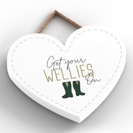 Global Designs Get Your Wellies On Garden Theme Gift Idea Hanging Plaque