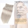 Extensiones De Cabello Liso Con Clip, Cabello Humano Real 100%