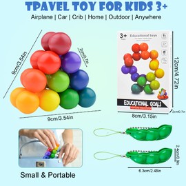 1 Piece 3D Puzzle Ball Sensory Toy Office Desk Toy for Relieving Stress and 2 Pea Shells Decompression Toy, Autism, Sensory Toy, Autism Toy