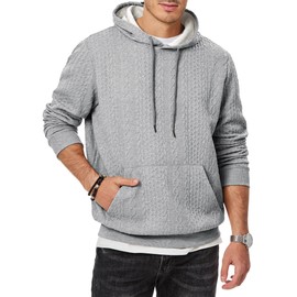 JMIERR Men's Casual Pullover Hoodies Drawstring Crewneck Fashion Sweatshirts with Kanga Pockets Fall Clothes, S, Grey