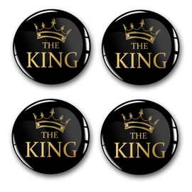 4 x Gel Stickers for Hub Caps, 60 mm Diameter, Rim Sticker for Rims, Emblem Doming for Car, Tuning Accessories, DM007 (No. 10 The King, Gel Sticker Set)