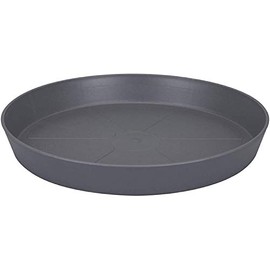 4 x Heavy Duty BLACK Small / Large Plastic Saucer Planter Plant Pot Saucers Water Tray Base (35cm)