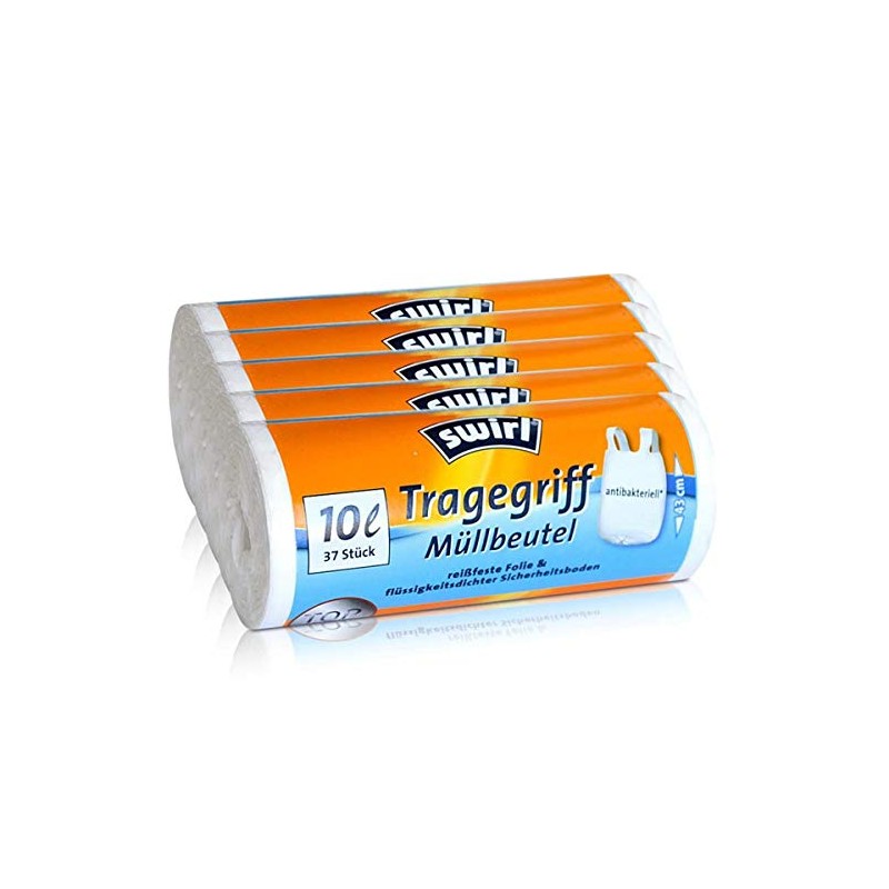 5 x Swirl Carry Handle Bin Liners 10 L (Pack