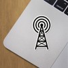 Decal Stickers of Radio Tower with Radio Waves to Broadcast