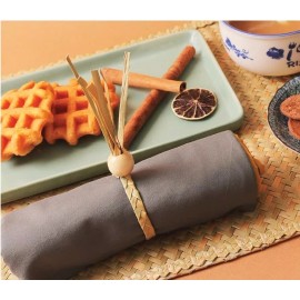 MyanmarMakers 10 Woven Handmade Natural Water Hyacinth Napkin Rings Holders Rattan Seagrass