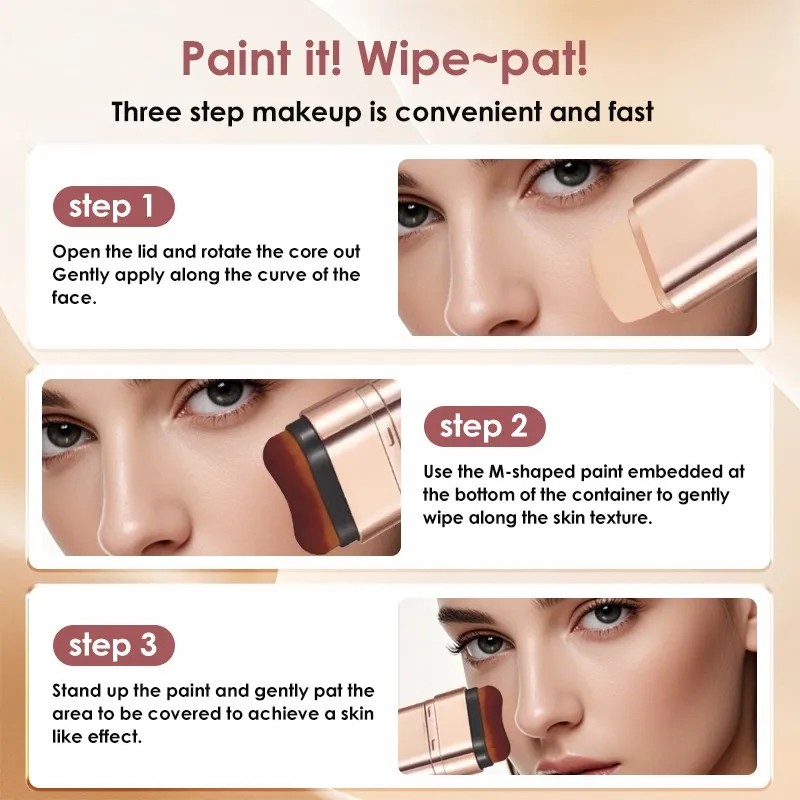 Corrector Maquillaje En Barra Base Bellapink Con Brochas 20g 02