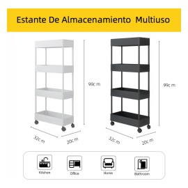 4 Niveles Carrito Organizador Plstico Multiusos Utilitario Color B - Excelente Calidad y Durabilidad, Compatible y Funcional                          
