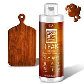 Water Based Wood Stain - Teak | Wood Varnish for Indoor ＆ Outdoor Furniture, Wardrobe, Cabinets, Doors, Low Odor ＆ Non-Toxic, Fast Drying, Multiple Classical Finishes - 8.5fl.oz / 250ml