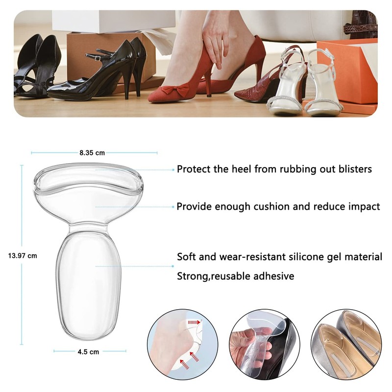 12 Pcs High Heel Pads Heel Cushion Inserts Gel Heel