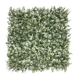 Windscreen4less 12 PCS 20"x20" Artificial Boxwood Panels Faux Plant Grass Green Wall Panel Decoration for Outdoor Indoor Garden Backyard (Buxus White)