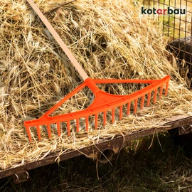 KOTARBAU® Leaf Rake Plastic without Handle 18 Prongs L: 64 cm Orange Rake Hay Rake Lawn Rake Wide Garden Lawn Rake Grass Rake Leaf Rake Plastic Leaf Rake Leaf Rake