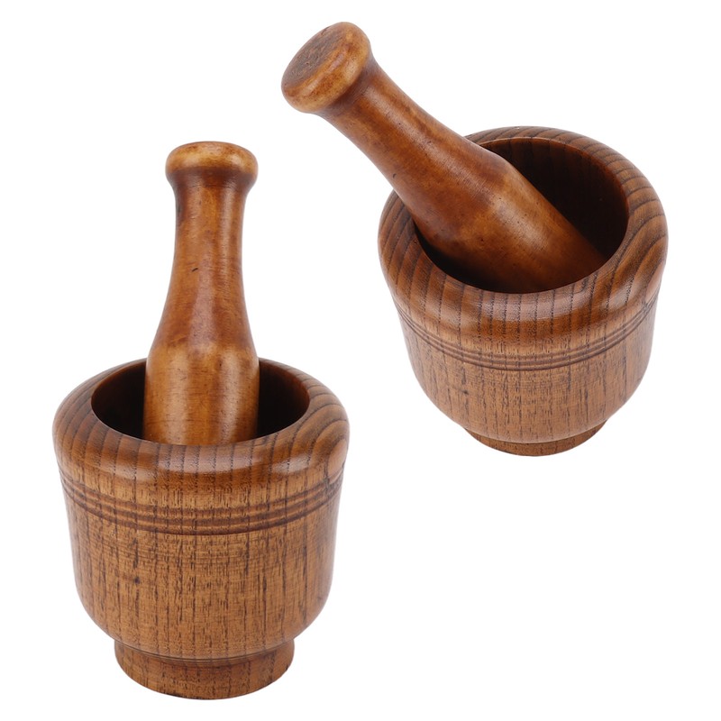 Garlic Grinder Bowl Jujube Wood Herb Crushing Bowl Multipurpose Spice
