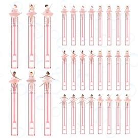 24 Pcs Ballet Girl Party Favors Mini Bubble Wands Pink Party Theme Bubble Wand for Baby Shower Girls 1st Birthday Gift Bag Supplies