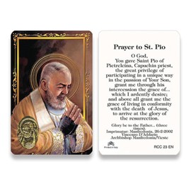San Francis Imports Holy cards wallet size for Catholics including St Jude Our Lady of Guadalupe St Michael St Joseph St Anthony Prayer and Hail Mary, St. Peregrine (St. Padre Pio of Pietrelcina)