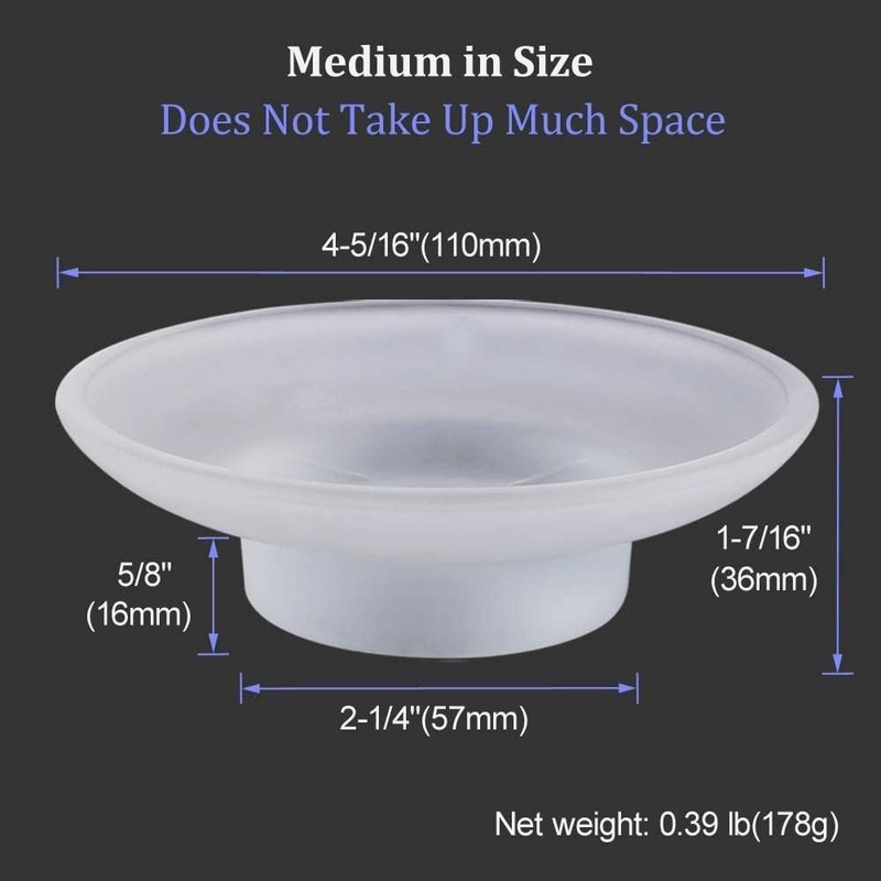 2 x Glass Soap Dish Replacement for Bathroom Accessories (Transparent)