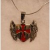 CHMO Knights Templar Shield Cross Angel Wings Pendant Necklace