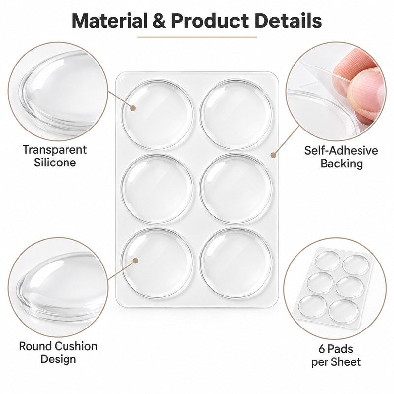 Self-Adhesive Door Handle Bumpers for Wall Protection – Transparent Soft