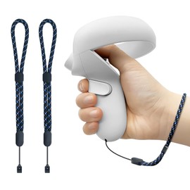 Enhanced Reflective Wrist Strap Lanyard for Meta Quest 2 Controller, Comfortable Adjustable Hand Straps, Replacement Accessories Easy-to-Attach for Secure Controller Fit (Blue)