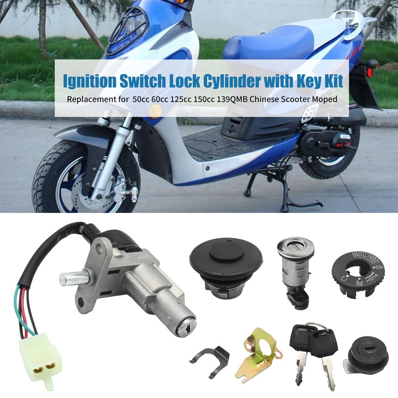 Newnessai Ignition Switch Lock Cylinder with Key Kit, Ignition Starter