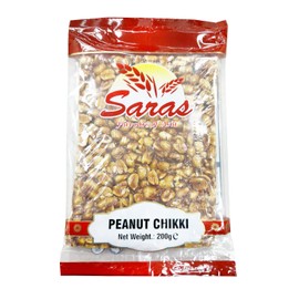 Saras Peanut Chikki | Traditional Indian Sweet Candy | 200g | (Pack of 5)