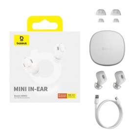 Baseus WM01 Auriculares Bowie True Wireless Earphones Bluetooth 5.3, Reducción de Ruido y Emparejamiento Rápido, Asistente de Voz, Blanco