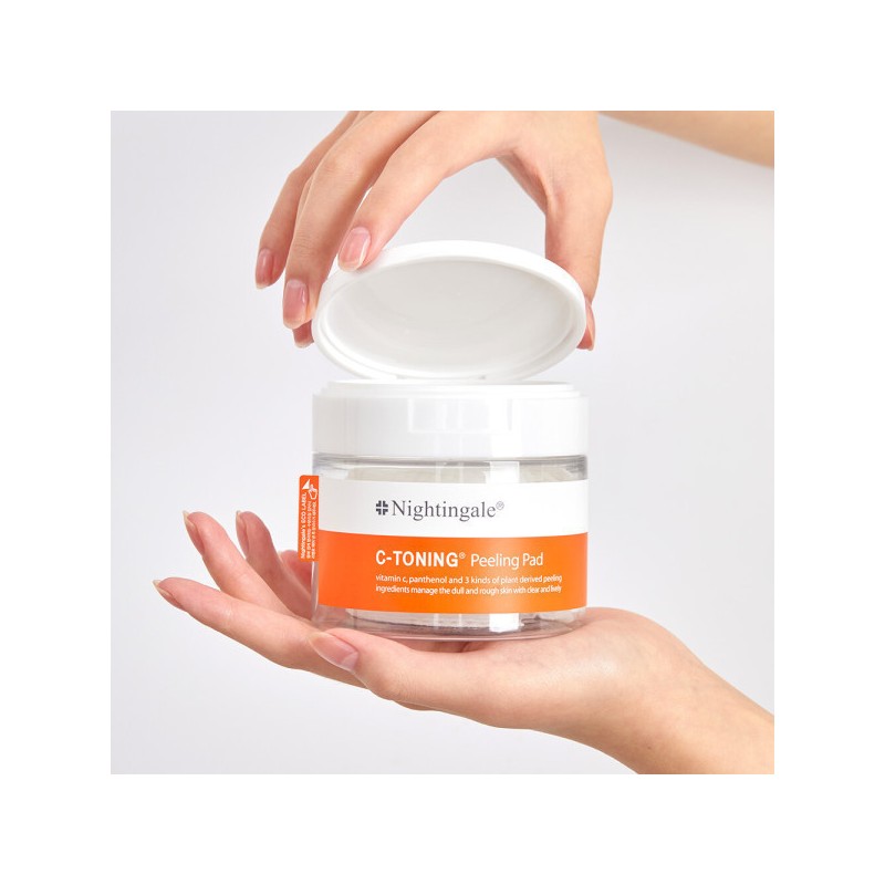 Nightingale C-Toning Peeling Pads, 60 sheets, facial exfoliation / 나이팅게일
