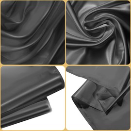 KINREEB Satin Table Cloth 58x102 Inch, Washable Rectangle Shiny Tablecloth, Smooth Fabric Table Cover Bright Silk Table Decoration for Dining Kitchen, Party, Wedding, Banquet, Black