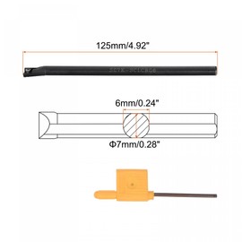 sourcing map 1/4" Shank Lathe Indexable Boring Bar Turning Tool Holder S07K-SCLCR06 95°
