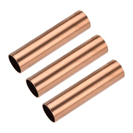 sourcing map Copper Round Tube, 25mm OD 1mm Wall Thickness 100mm Length Straight Pipe Tubing 3 Pcs