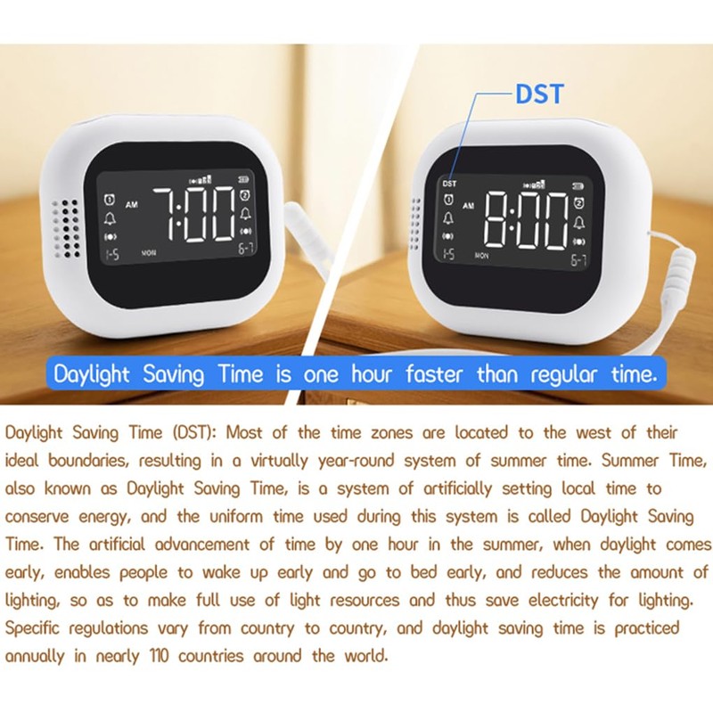 CLSSLVVBN Digital Display Vibration Bed Clock for Student Dormitory with