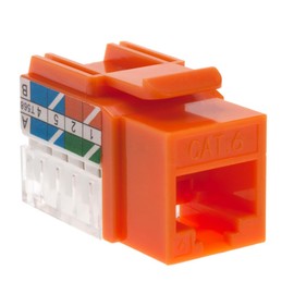 SATMAXIMUM RJ45 Punch Down Tool Kit for 45° Keystone Jacks, Speed Termination Tool with 10 Pack Cat6 45° Keystone Connectors (Orange)